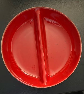 Keramik, West Germany 31522 Bay, Rødt todelt fad - diameter 22 cm