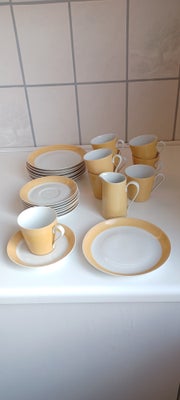 Porcelæn, Kaffestel, Lyngby Danmark, Meget fint gult vintage kaffestel til 8 personer. 

Ingen skår 