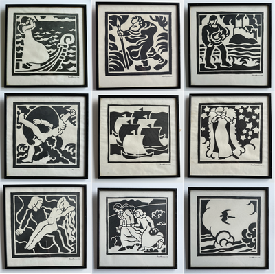 Grafiske illustrationer, Ernst Hansen, Vintage - Grafiske illustrationer - sort/hvide - Ernst Hansen