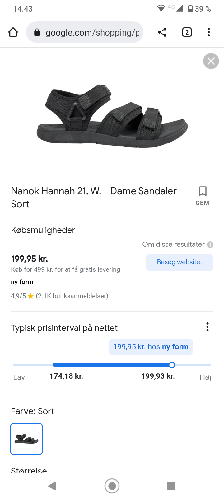 Sandaler, str. 37, Nanok – dba.dk – og Salg Nyt og Brugt