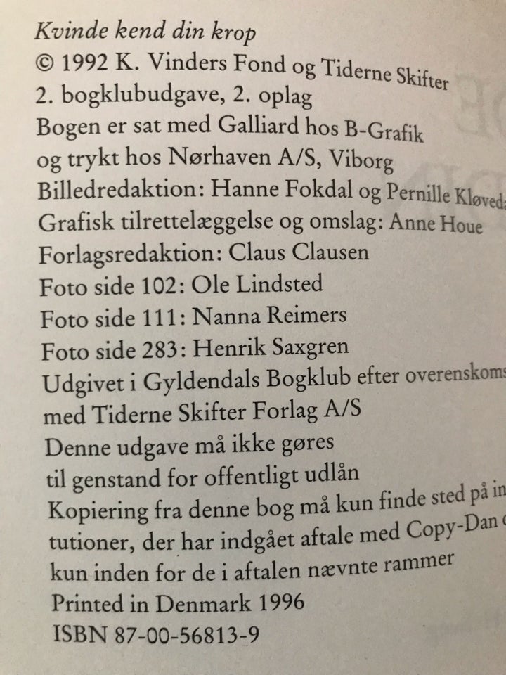 Kvinde kend din krop, emne: krop og sundhed