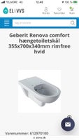 Toilet, Geberit renova comfort, væghængt