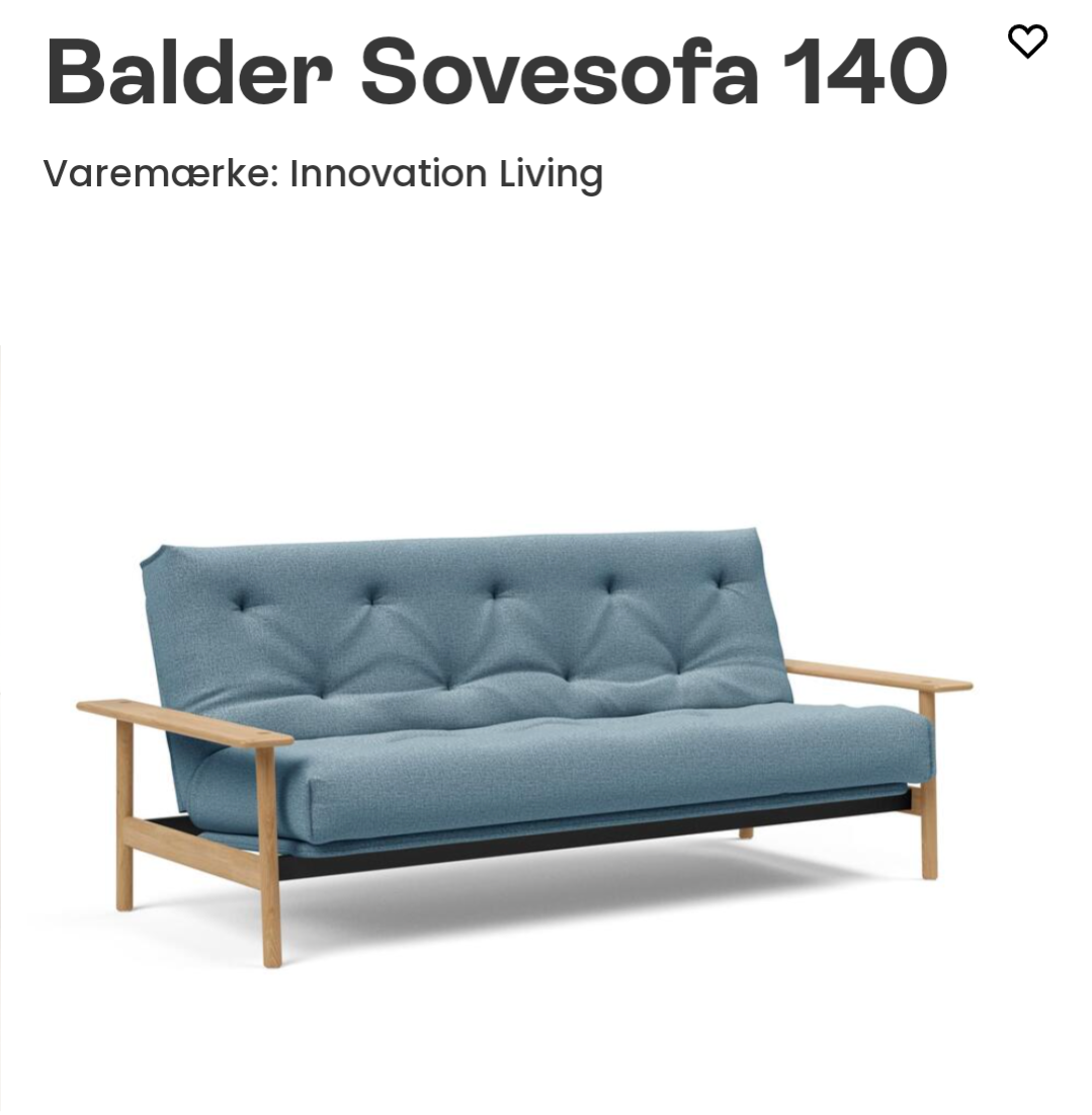 Sovesofa, Innovation Living Balder, b: 140 l: 230 h: 48