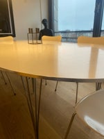 Spisebord, Træ/metal, Piet Hein elipse