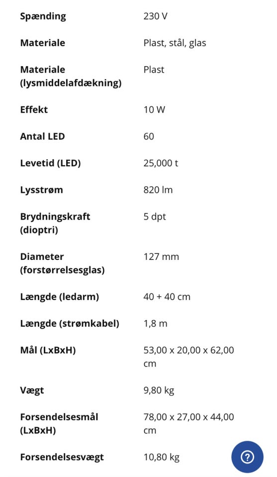 Klinikudstyr, Kosmetisk lampe