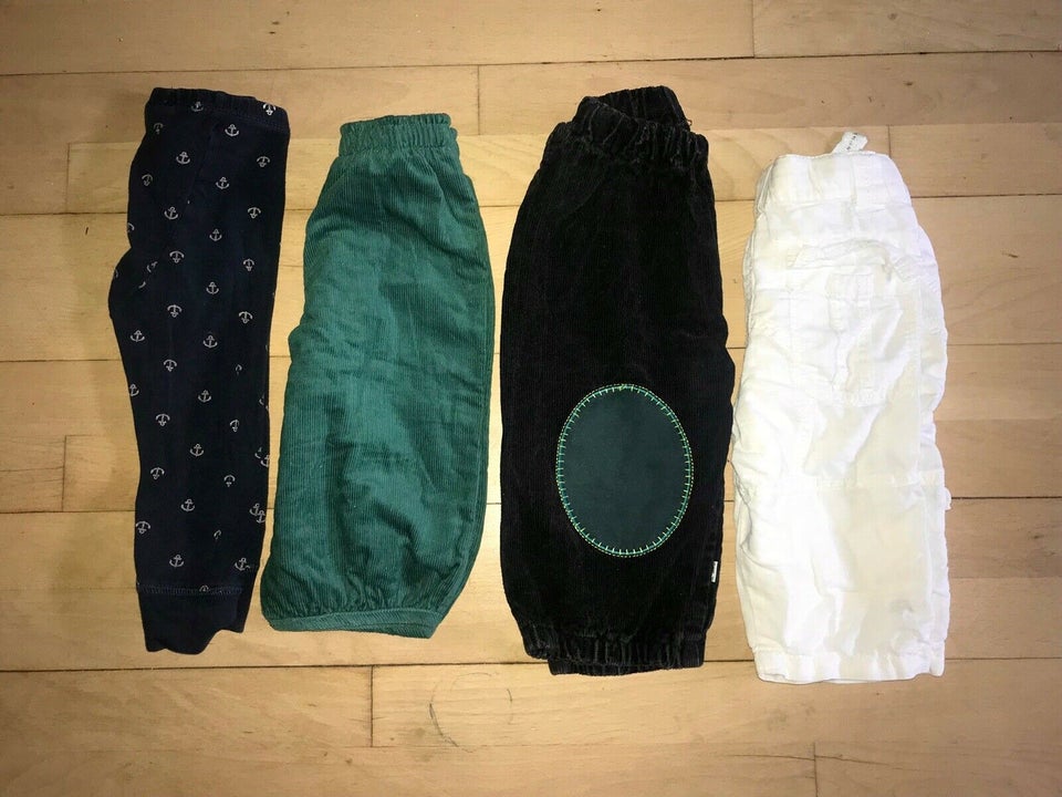 Bukser, 74 tøjpakke tøjpakker bukser fløjs grøn sort hvid ,