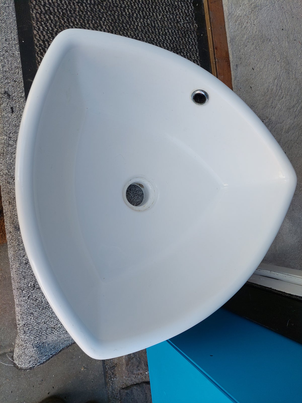håndvask, hvid trekant model