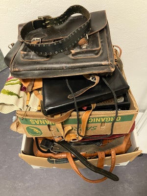 Anden håndtaske, Vintage, kernelæder, 200 stk 1950-60-70-80’erne Stor samling af vintage tasker sælg