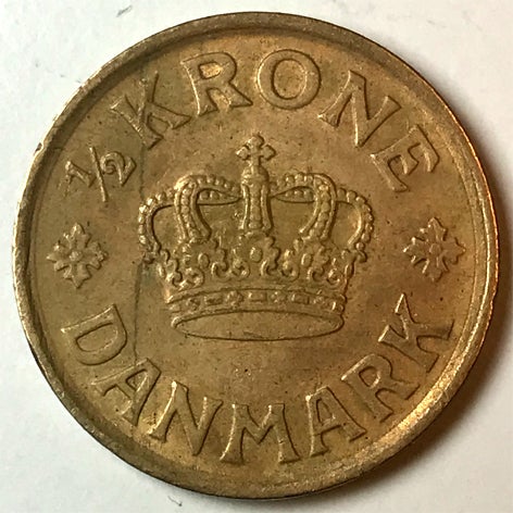 Danmark, mønter, ½ krone