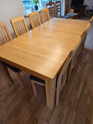 Spisebord, Bøg, Skovby, b: 100 l: 200, Spisebord med udtræk og opbevaring af 3 plader pænt bord fra 
