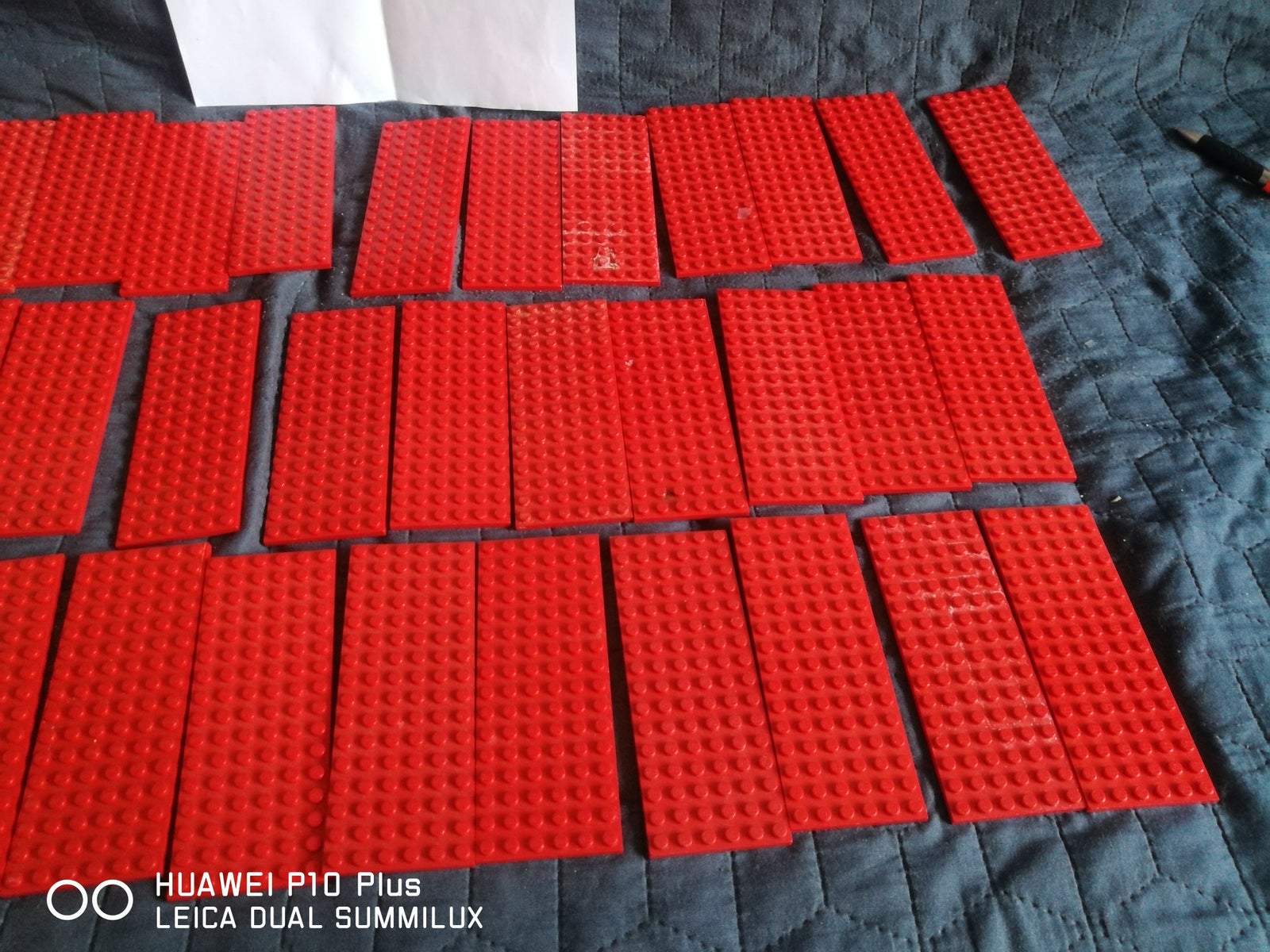 Lego blandet, 37 røde plader 6* 16