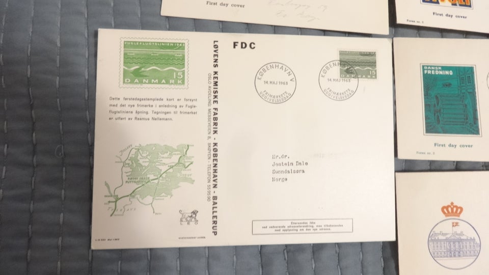 Danmark, stemplet, 11 FDC fra tidlig 1960'ere