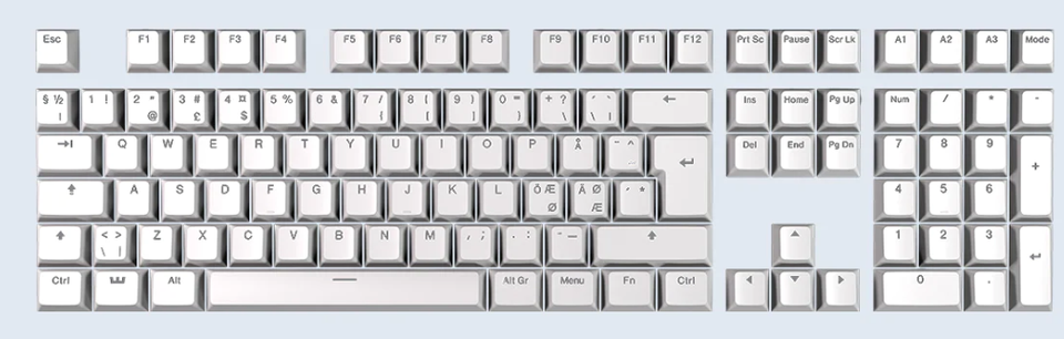 Wooting Double Shot PBT Backlit Keycap Set - Just White