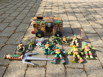 Figurer og bil, Ninja Turtles, Mange Ninja Turtles figurer total samler object og bilen so desværre 