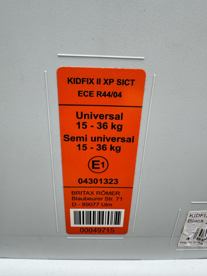 Autostol, op til 36 kg , Britax Römer Kidfix II