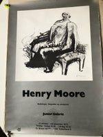 Plakat, Henry Moore, motiv: Siddende mand