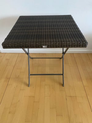 Havebord, Metal med plastflet, Fint lille sammenklappeligt bord til have eller altan. B: 70 L: 70 H: