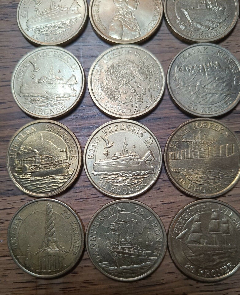 Danmark, mønter, 20,-
