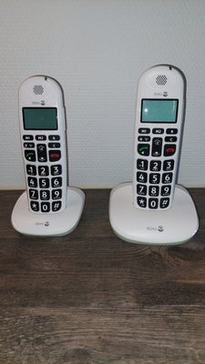 Doro, Phoneeasy, Perfekt, Doro Phoneeasy - fastnettelefon - sæt med 2 stk trådløse telefoner i hvid.