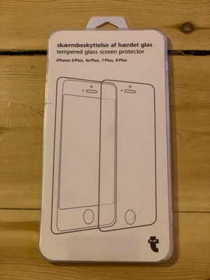 Skærmbeskyttelse, t. iPhone, iPhone 8, 7, 6S, 6 plus, , Perfekt, Hærdet glas, uåbnet, kan sendes som