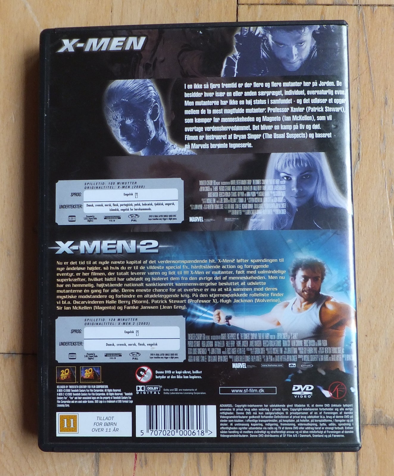 Action. X-men 1 og X-men 2., DVD, action
