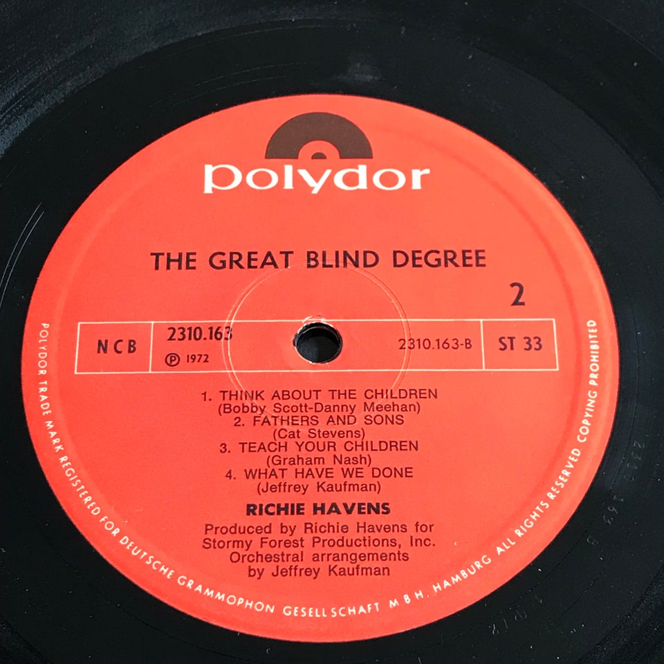 LP, Richie Havens, The Great Blind Degree