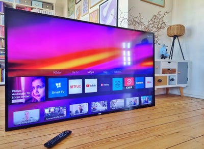 Philips, 4K Smart TV 2021, 65", Stort og lækkert smart tv med UHD, HDR, WIFI, HDMI, USB og en masse 