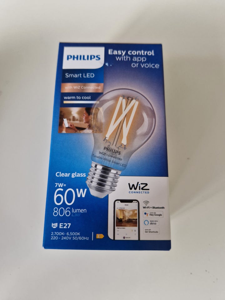 Pære, PHILIPS CL FILAMENT SMART BULB 7W G95 E27