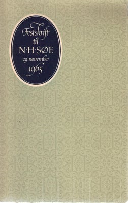 Festskrift til N.H. Søe 29. november 1965, -, emne: religion, 1965. 283 sider, hft. - Indhold: Torbe