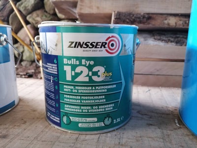 Spærregrunder, hæfteprimer, Zinsser Bulls Eye 1-2-3 Plus, 2,5 liter, Hvid, Zinsser Bulls Eye® 1-2-3 