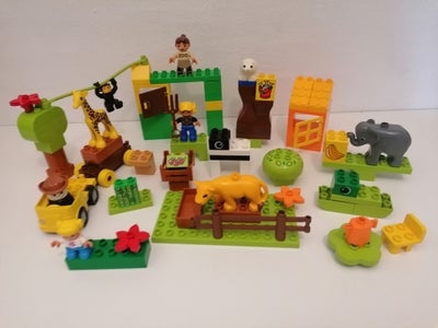 Lego Duplo, Zoo, Dyr, Mennesker, Vogne Samt forskellige klodser og figurer, Sælges som vist på bille