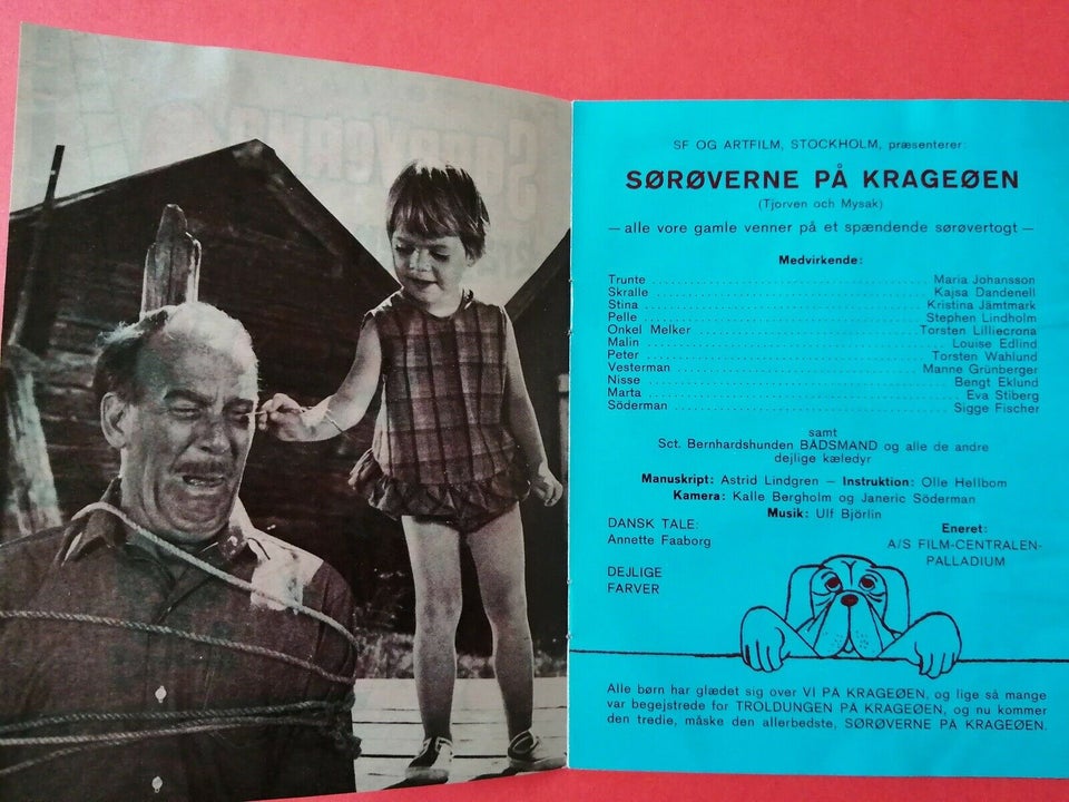 Andre samleobjekter, Filmprogram.SØRØVERNE PÅ KRAGEØEN.