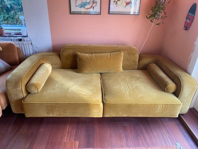 Sofa, velour, 2 pers. , FormelA, Twin formela sofa i velour gul 
230 x 111