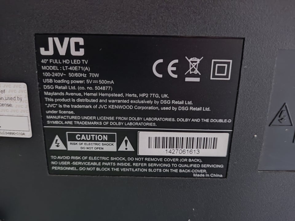 JVC, fladskærm, LT-40E71(A)