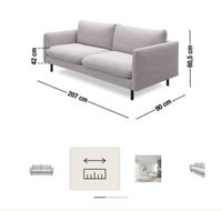 Sofa, microfiber, 3 pers.