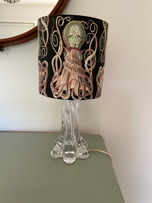 Lampe, Murano agtig, Fin Murano agtig vintage glaslampe med håndlavet skærm fra Igenibrug, Igen i br