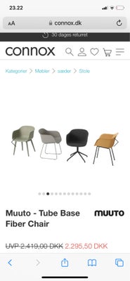 Spisebordsstol, Fiber, MUUTO, 6 stk lækre Muuto stole til spisebord, kontor eller have. 
To grå, 3 g