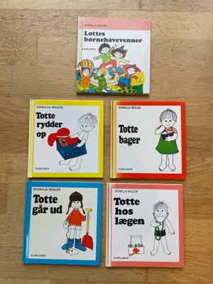Totte og Lotte , Gunilla Wolde, Totte og Lotte bøger
Noget af omslagene er afbleget af solen

Samlet
