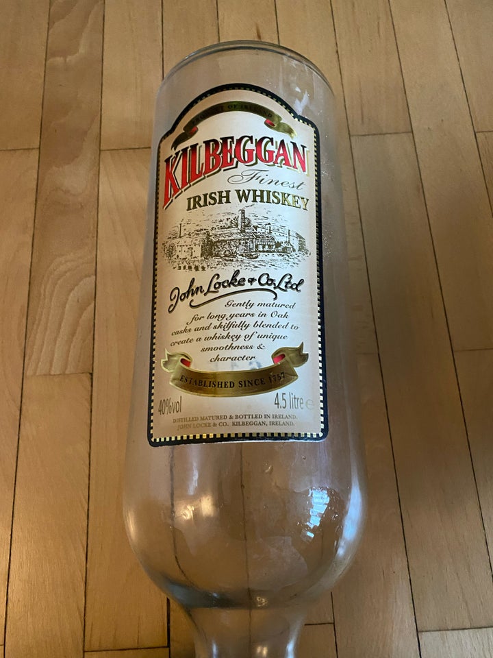 Vase, Stor glasflaske, Kilbeggan Irish Whiskey