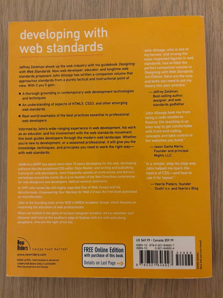 Developing with web standards, John Allsopp, emne: it og