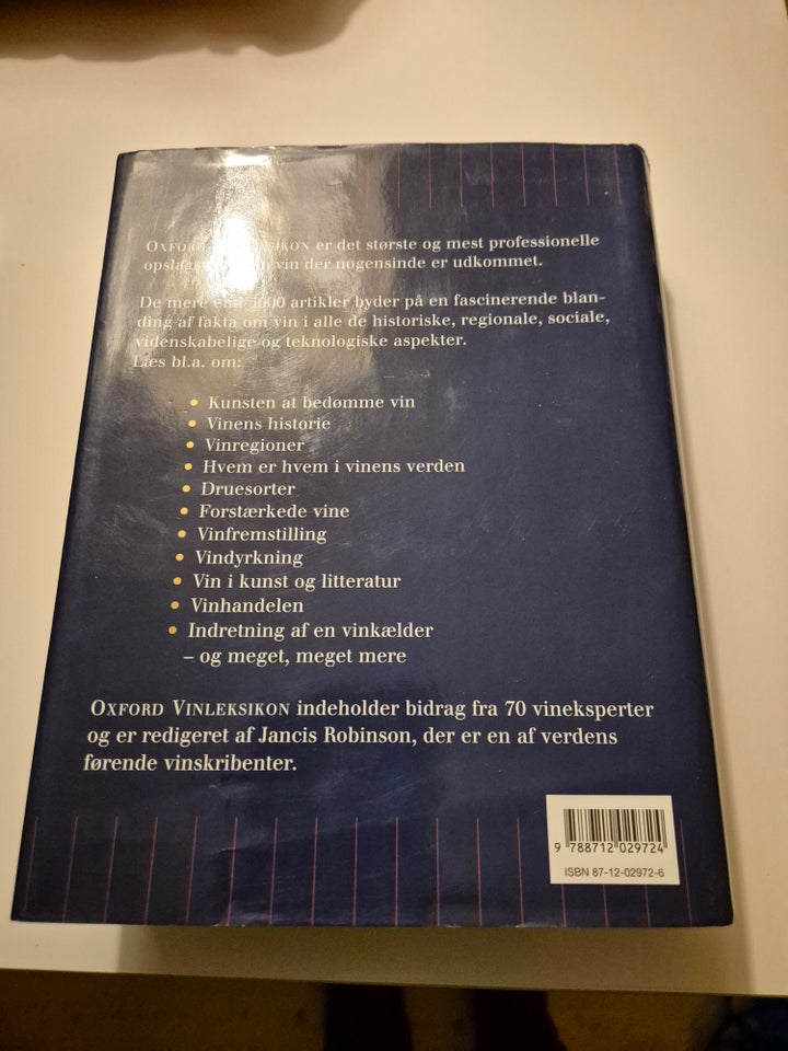 Oxford vin leksikon, Jancis Robinson, emne: mad og vin