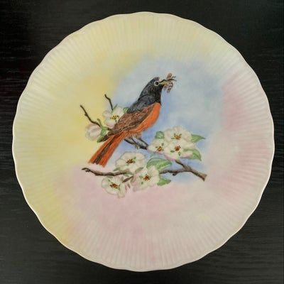 Porcelæn, Tallerken, Tallerken m. rødstjert (håndmalet).
Ø25 cm.