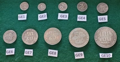 Militær, Tyskland WW2, Getto mønter
i fin kvalitet reproduktioner
70 og 80 kroner stykket (GE 7-10)
