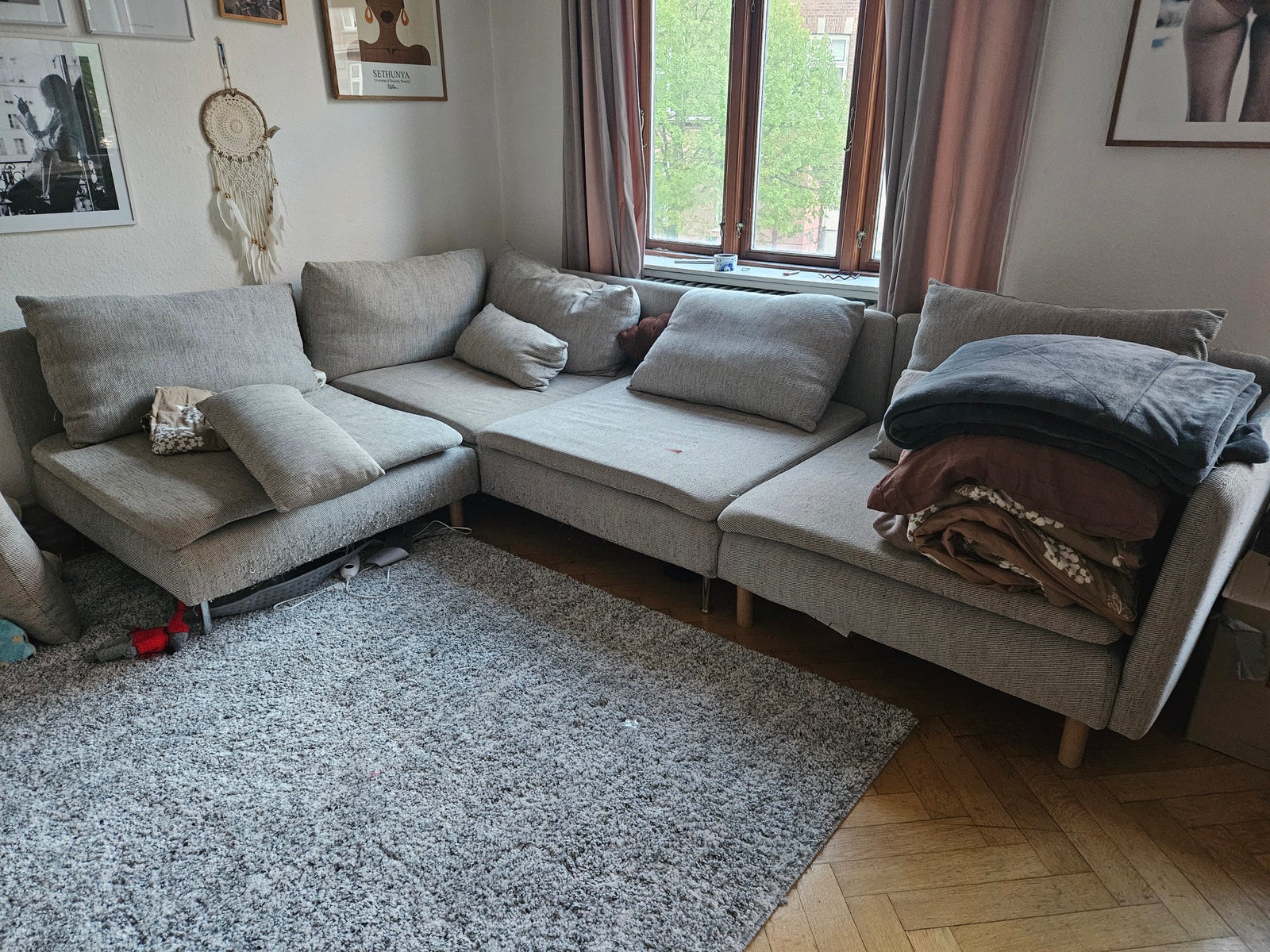 Sofa, stof, 5 pers.