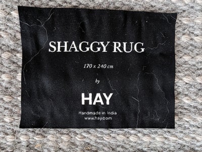 Gulvtæppe, Uld, b: 170 l: 240, HAY Shaggy Tæppe i farven Warm Grey, størrelse 170x240 cm. Designet a