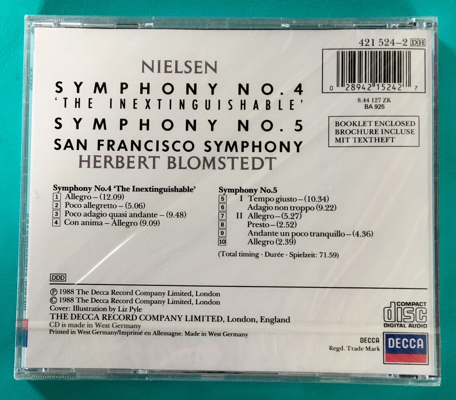 [NY] Carl Nielsen: Symphonies No. 4 & 5 (1988), klassisk