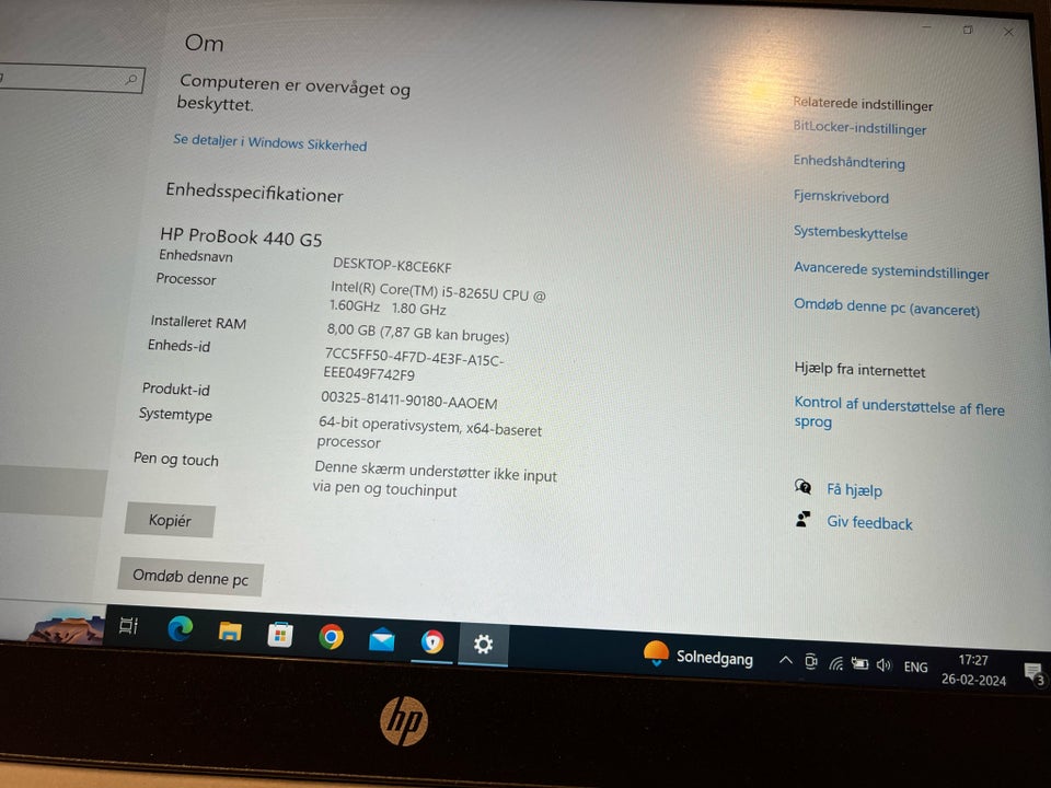 HP HP ProBook 440 G9, i5 GHz, 8 GB ram