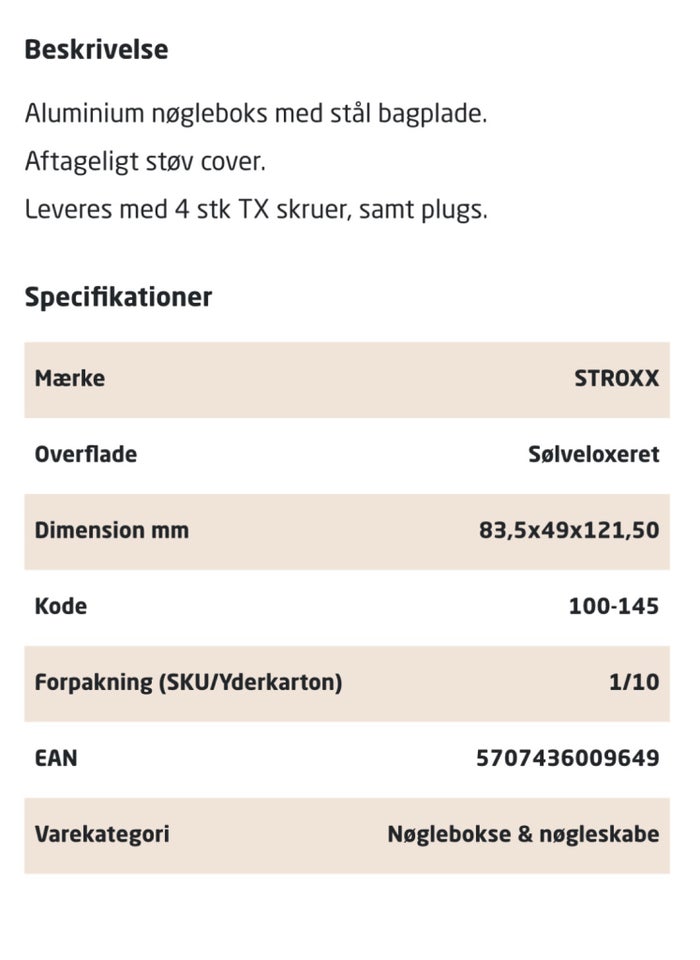 Nøglebox, Stroxx