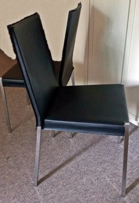 Spisebordsstol, 6 stk sorte læder/konference stole, spisebordsstol, brandgodkendte, Actona Denmark, 