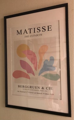 Matisse kunstplakat i helt ny ramme, Matisse, motiv: Matisse “The Cut-Outs” - Berggruen & Cie, b: 64